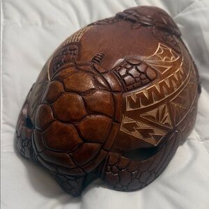 Handcrafted Brown Turtle Sculpture wood